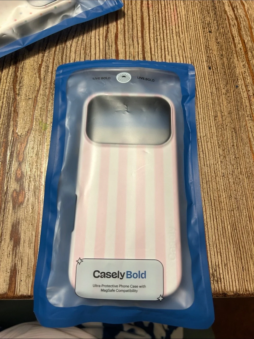 Casely Bold Pink Striped MagSafe-Compatible Phone Case